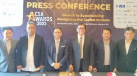 Konferensi Pers CSA Awards 2023, yang digelar di Menara 16, Jakarta, Kamis (23/11/2023) (infoekbis.com / Idris Daulat)
