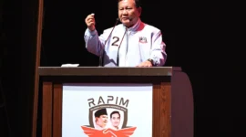 Deklarasi dukungan Relawan Pedagang Indonesia Maju (RAPIM) di Djakarta Theater. (Dok. Tim Media Prabowo-Gibran)
