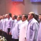 Deklarasi dukungan Relawan Pedagang Indonesia Maju (RAPIM) di Djakarta Theater. (Dok. Tim Media Prabowo-Gibran)
