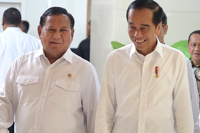 Pesiden  Prabowo Subianto bersama Mantan Presiden Joko Widodo . (Facebook.com @Prabowo Subianto)